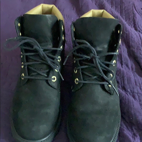 Gold and black timberland